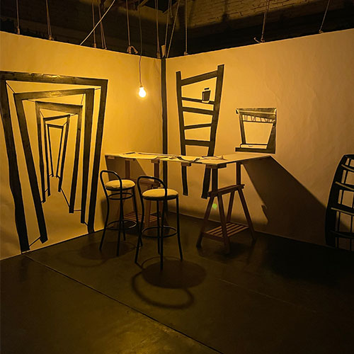 Ronnie Kommene Set for Short Movie Sheriff Silly Monkeys production